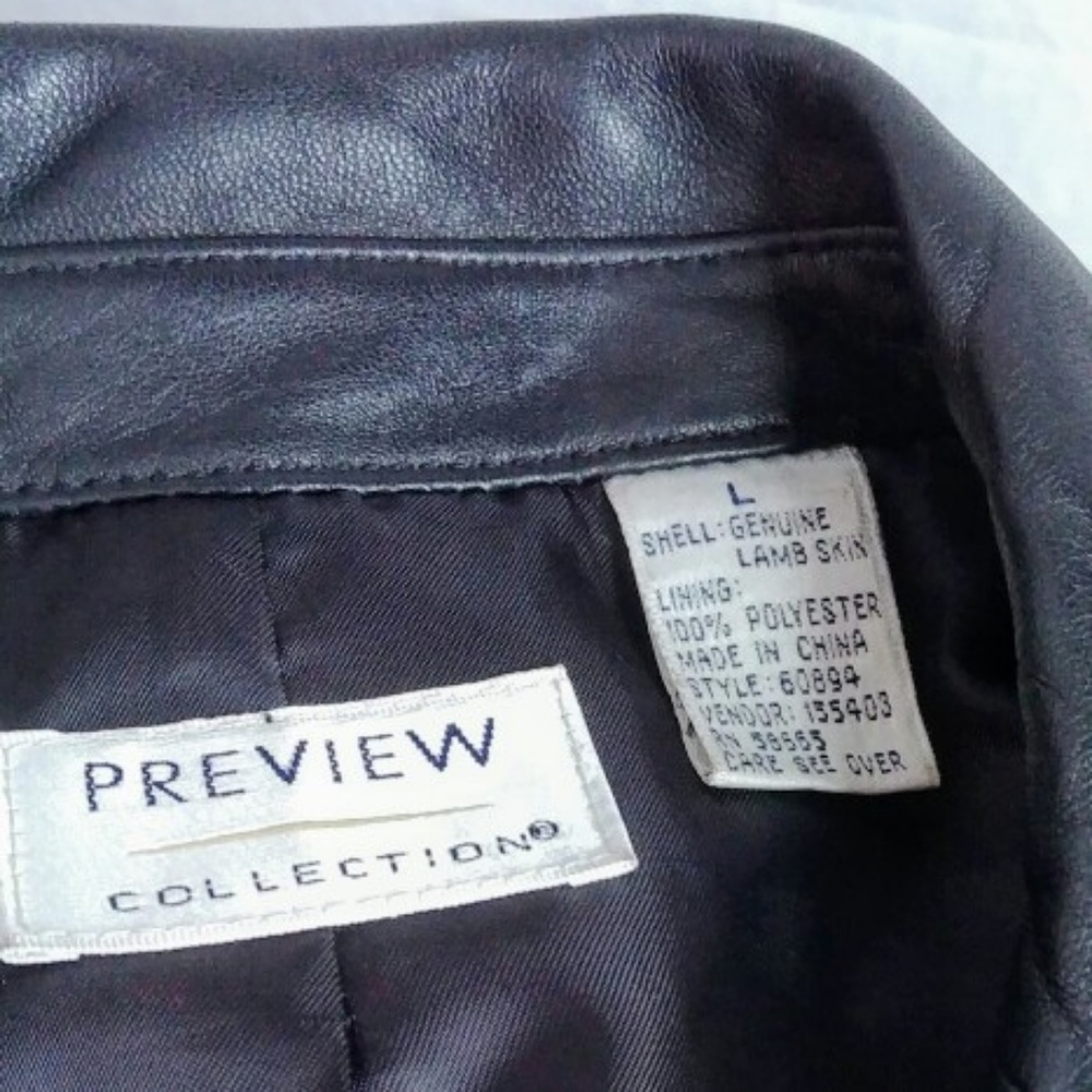 90's style Preview Collection lambskin jacket blk - Picture 4 of 4